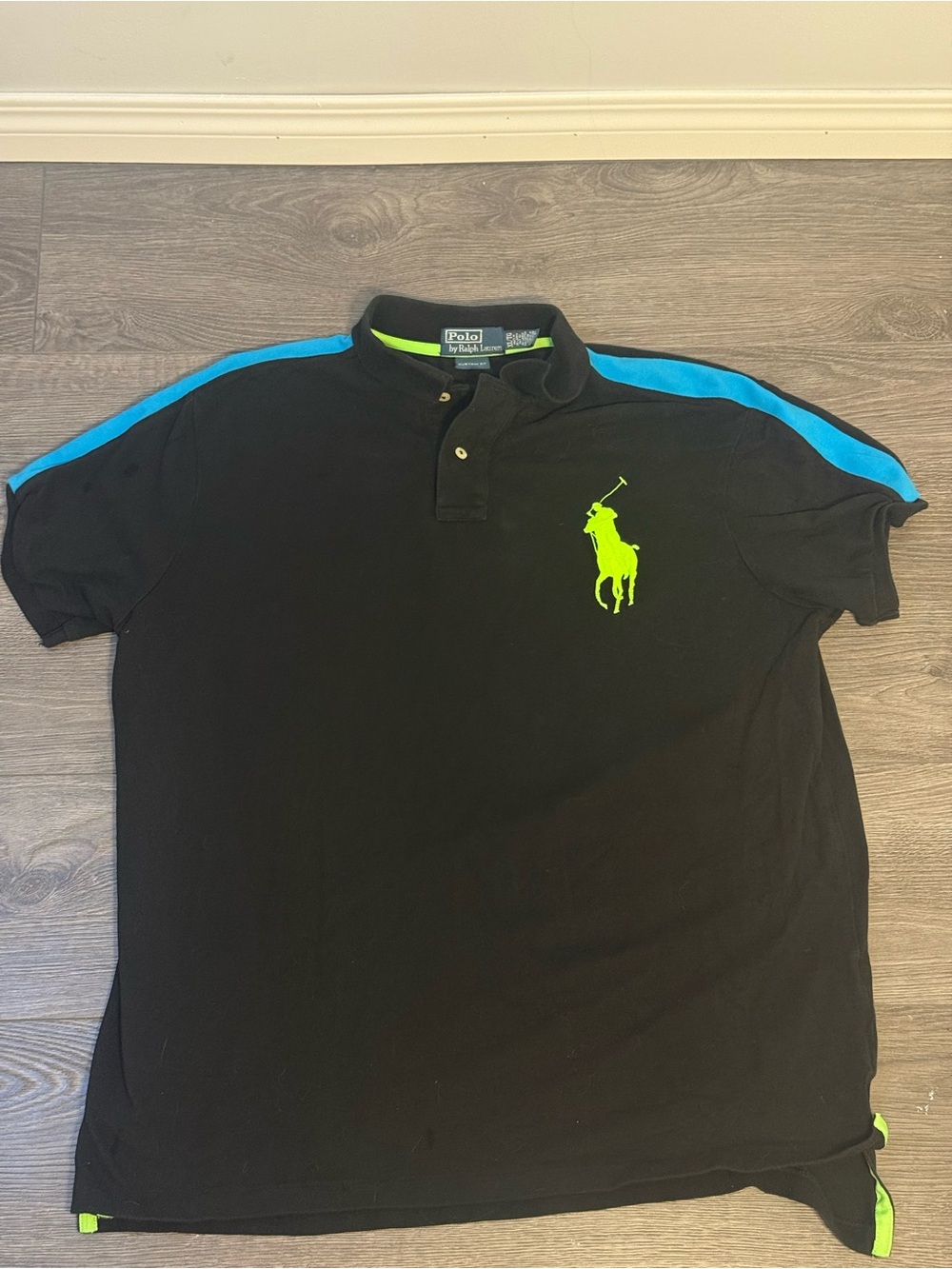 Polo Ralph Lauren Custom Fit Big Pony Polo Shirt Black Blue Men’s XL